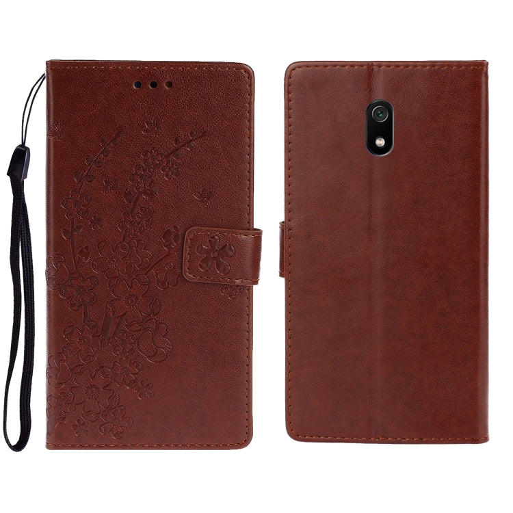 For Redmi 8A Plum Blossom Pattern Left and Right Flip Leather Case with Bracket & Card Slot & Wallet & Lanyard