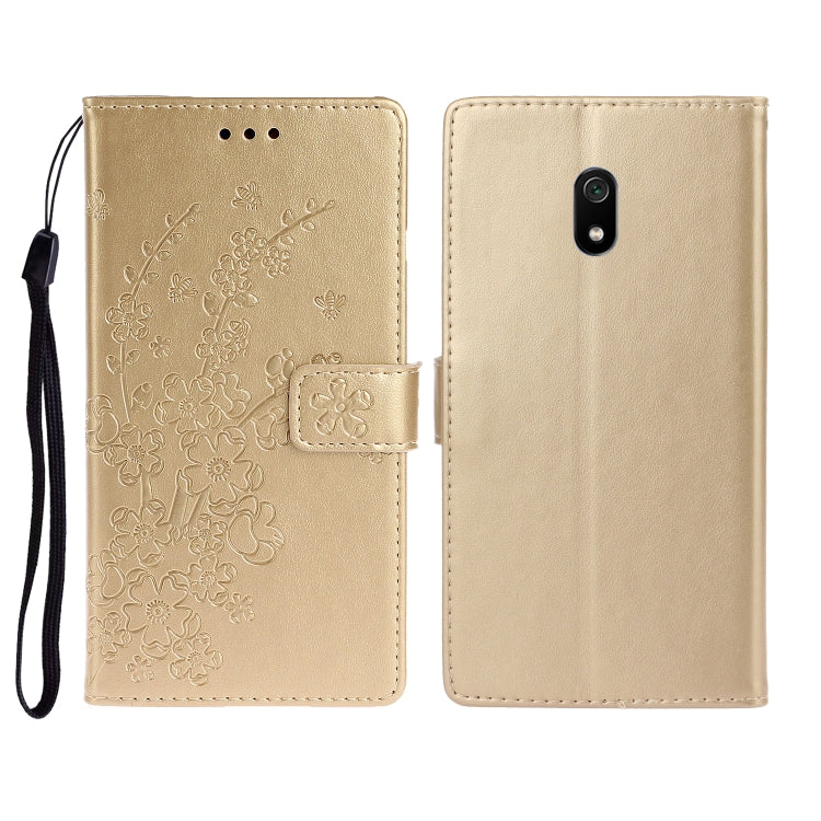For Redmi 8A Plum Blossom Pattern Left and Right Flip Leather Case with Bracket & Card Slot & Wallet & Lanyard