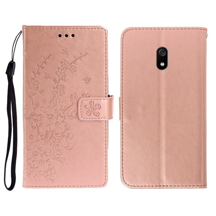 For Redmi 8A Plum Blossom Pattern Left and Right Flip Leather Case with Bracket & Card Slot & Wallet & Lanyard