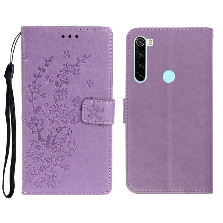 For Redmi Note 8 Pro Plum Blossom Pattern Left and Right Flip Leather Case with Bracket & Card Slot & Wallet & Lanyard