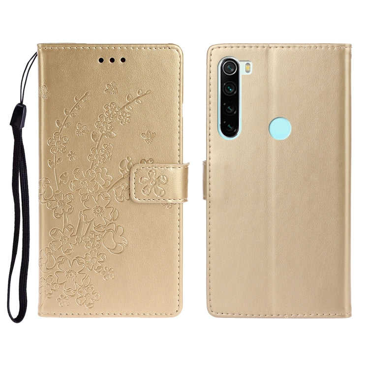 For Redmi Note 8 Pro Plum Blossom Pattern Left and Right Flip Leather Case with Bracket & Card Slot & Wallet & Lanyard