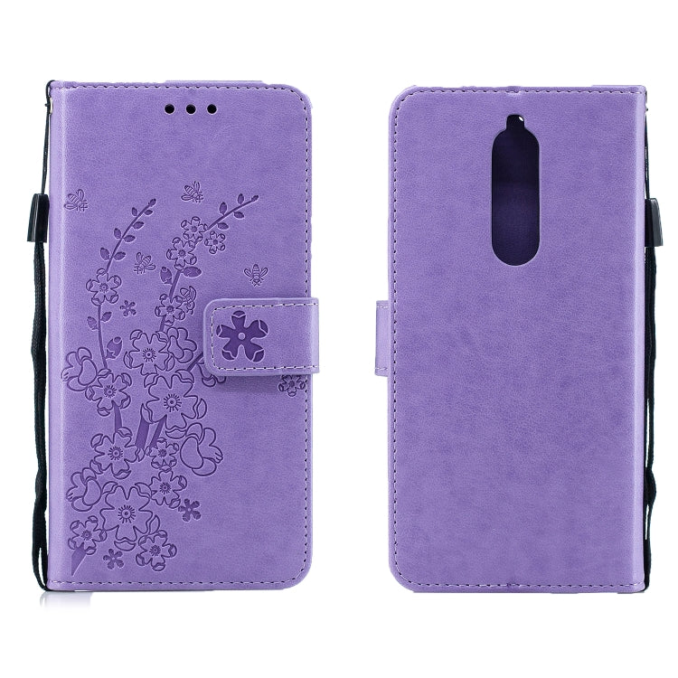 For Nokia 5.1 Plum Blossom Pattern Left and Right Flip Leather Case with Bracket & Card Slot & Wallet & Lanyard