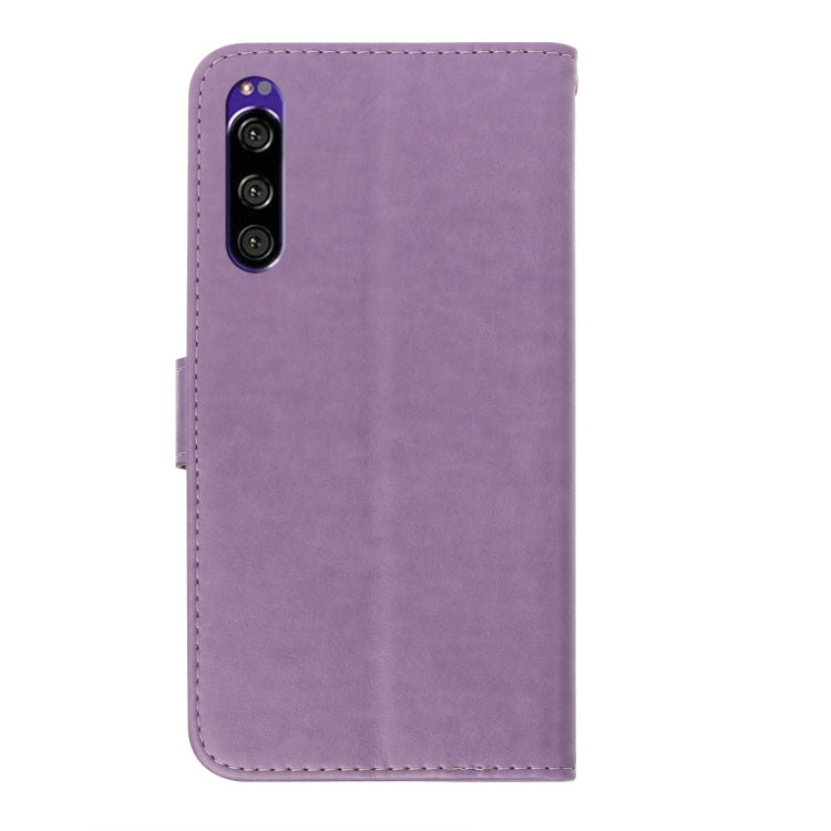 For Sony Xperia XZ5 Plum Blossom Pattern Left and Right Flip Leather Case with Bracket & Card Slot & Wallet & Lanyard