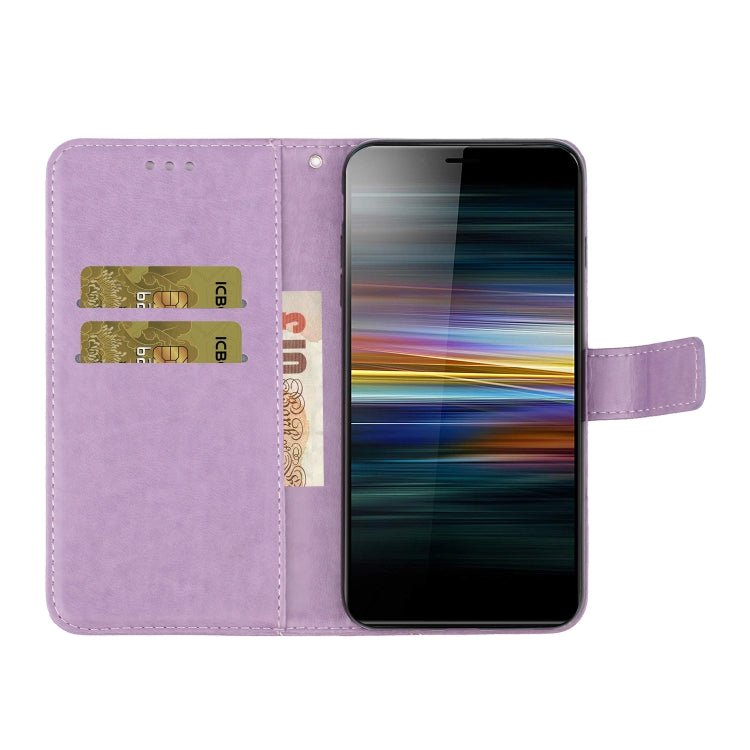 For Sony Xperia XZ5 Plum Blossom Pattern Left and Right Flip Leather Case with Bracket & Card Slot & Wallet & Lanyard