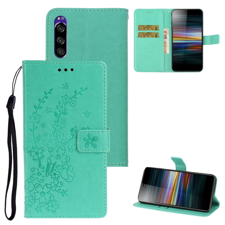For Sony Xperia XZ5 Plum Blossom Pattern Left and Right Flip Leather Case with Bracket & Card Slot & Wallet & Lanyard