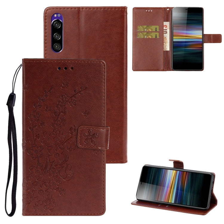 For Sony Xperia XZ5 Plum Blossom Pattern Left and Right Flip Leather Case with Bracket & Card Slot & Wallet & Lanyard
