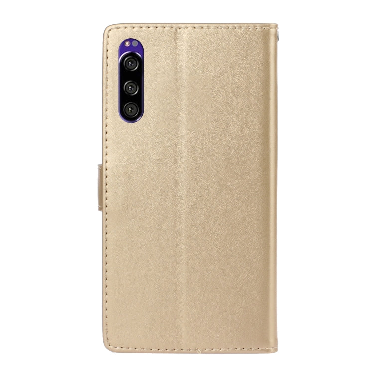 For Sony Xperia XZ5 Plum Blossom Pattern Left and Right Flip Leather Case with Bracket & Card Slot & Wallet & Lanyard