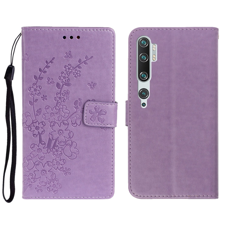 For Xiaomi Note10 / Note10 Pro Plum Blossom Pattern Left and Right Flip Leather Case with Bracket & Card Slot & Wallet & Lanyard