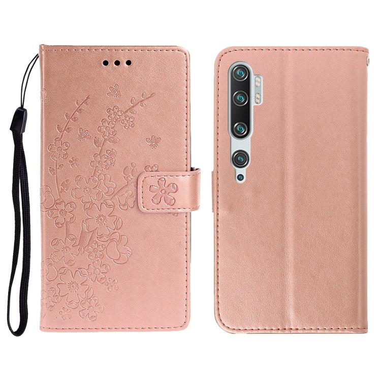 For Xiaomi Note10 / Note10 Pro Plum Blossom Pattern Left and Right Flip Leather Case with Bracket & Card Slot & Wallet & Lanyard