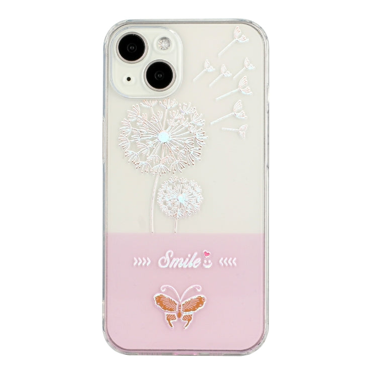 For iPhone 14 Bronzing Butterfly Flower TPU Phone Case