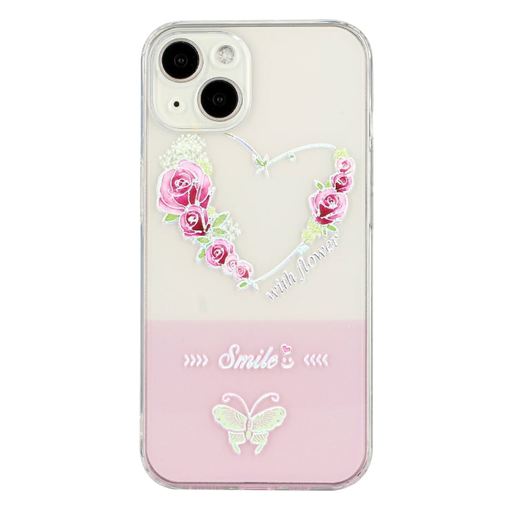 For iPhone 14 Bronzing Butterfly Flower TPU Phone Case Max