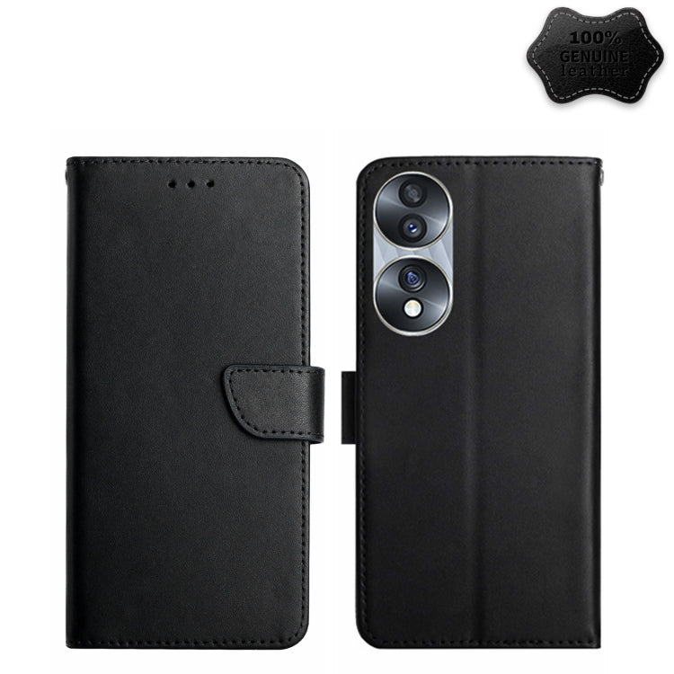 For Honor 70 Genuine Leather Fingerprint-proof Horizontal Flip Phone Case