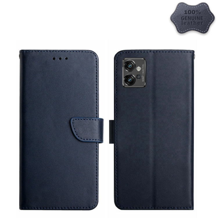 For Motorola Moto G32 Genuine Leather Fingerprint-proof Horizontal Flip Phone Case