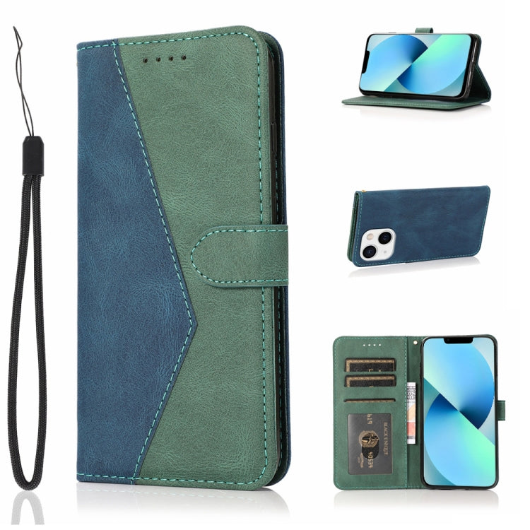 For iPhone 14 Dual-color Stitching Leather Phone Case