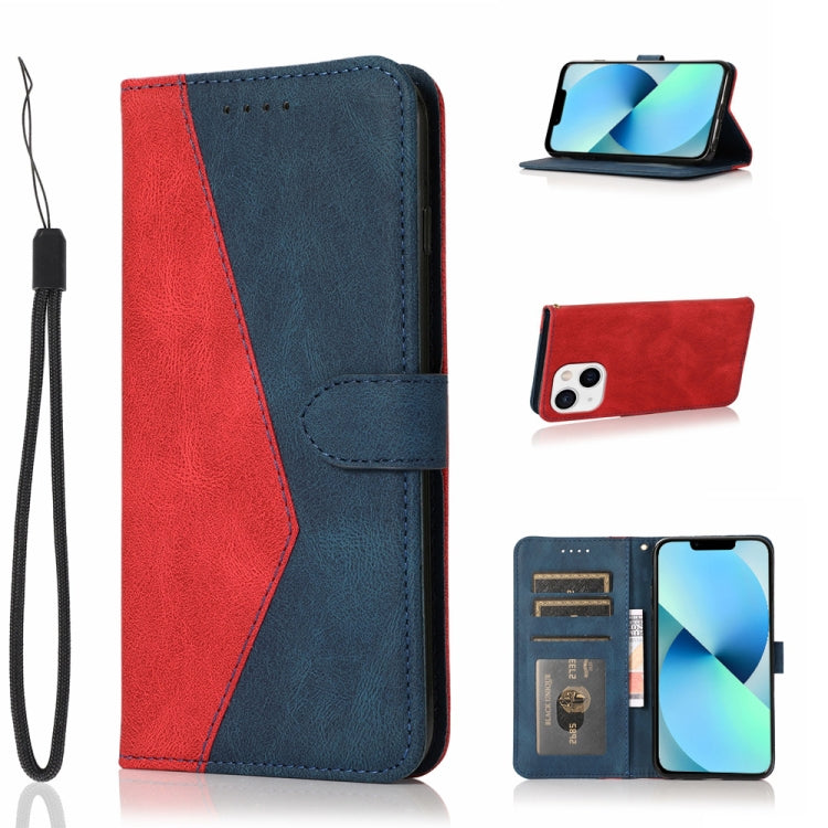 For iPhone 14 Dual-color Stitching Leather Phone Case