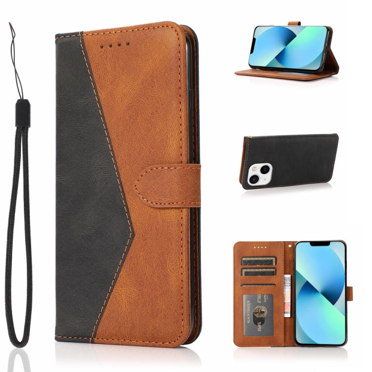 For iPhone 14 Dual-color Stitching Leather Phone Case