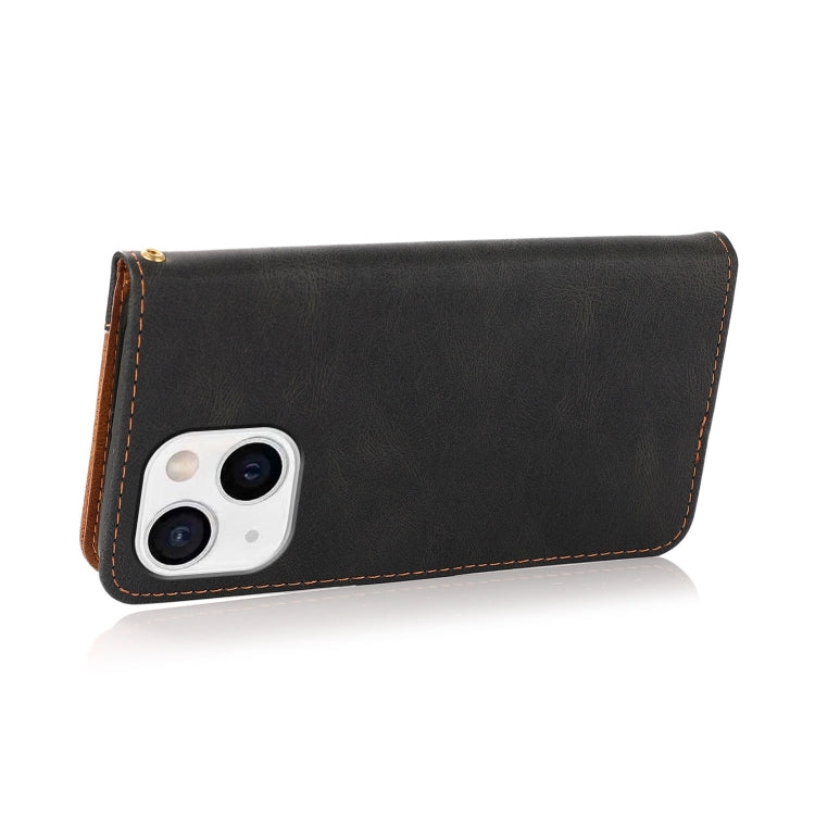 For iPhone 14 Dual-color Stitching Leather Phone Case