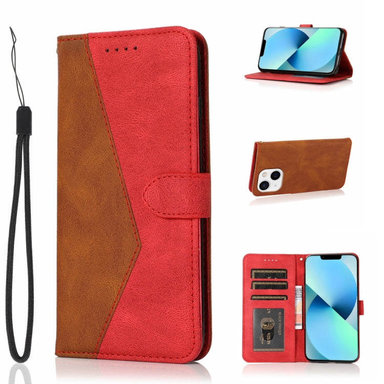 For iPhone 14 Dual-color Stitching Leather Phone Case