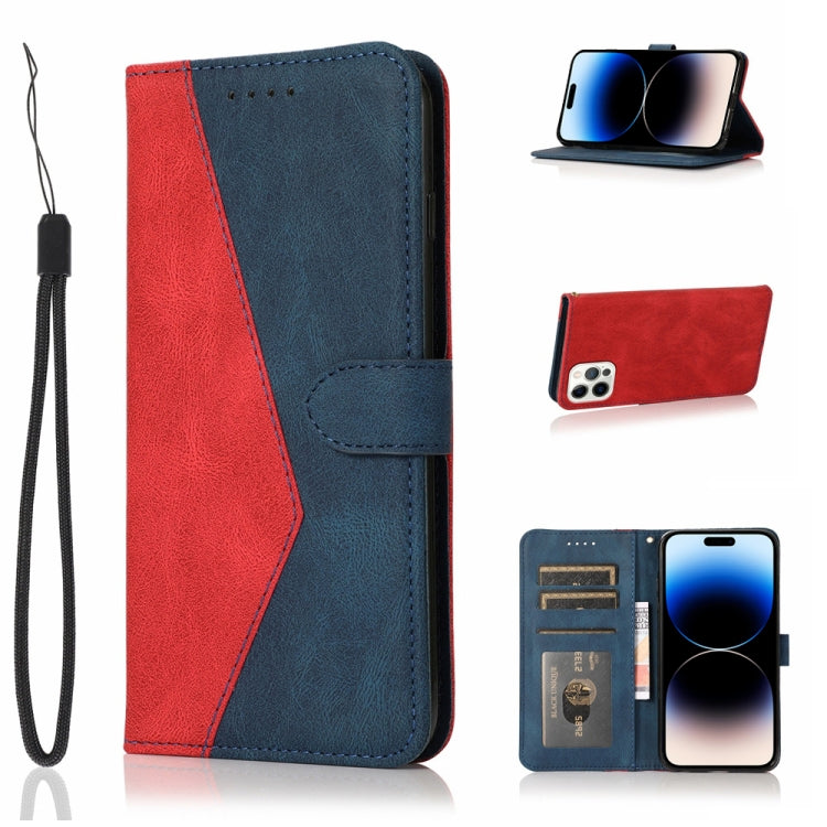 For iPhone 14 Pro Dual-color Stitching Leather Phone Case