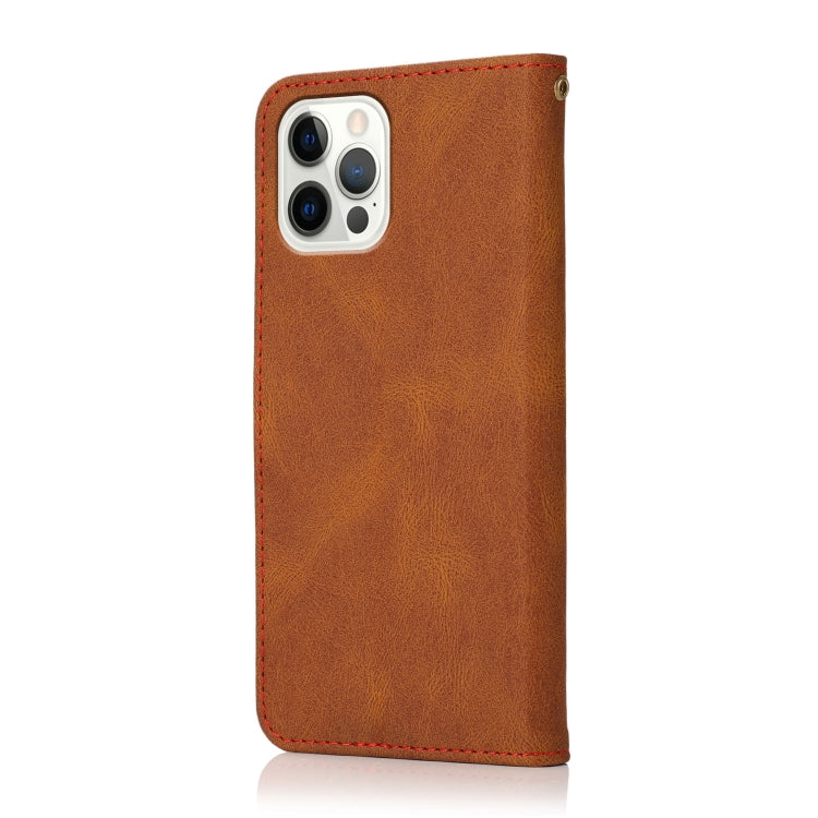 For iPhone 14 Pro Dual-color Stitching Leather Phone Case