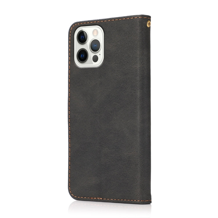For iPhone 14 Pro Max Dual-color Stitching Leather Phone Case