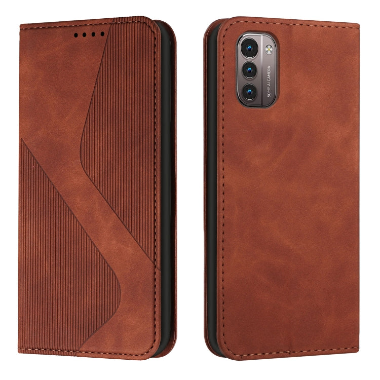 For Nokia G11 / G21 Skin Feel Magnetic S-type Solid Color Leather Phone Case