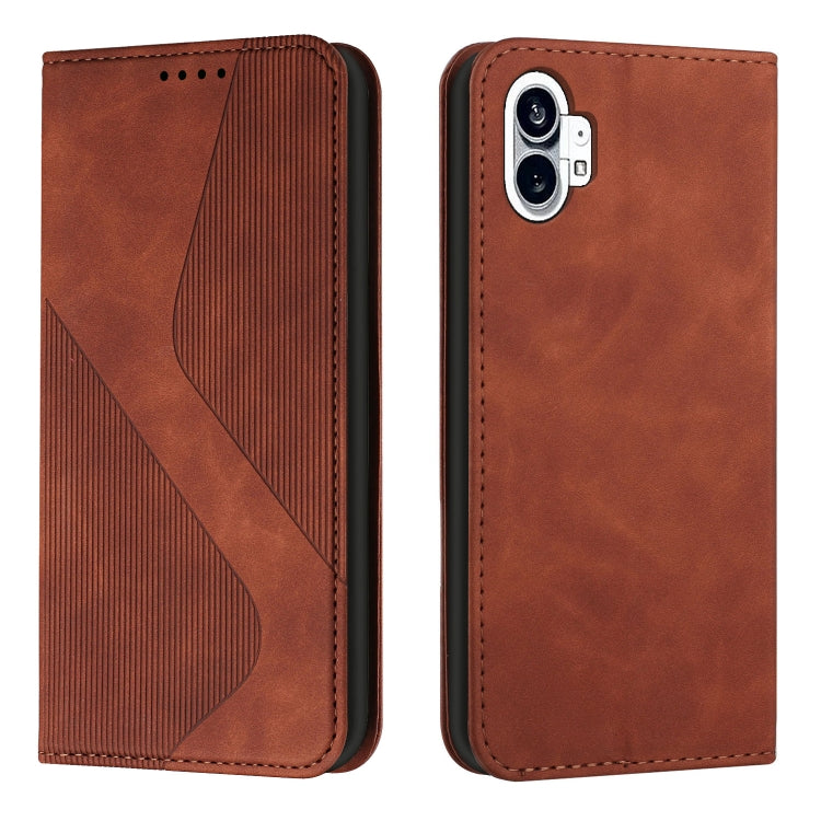 For Nothing Phone 1 Skin Feel Magnetic S-type Solid Color Leather Phone Case
