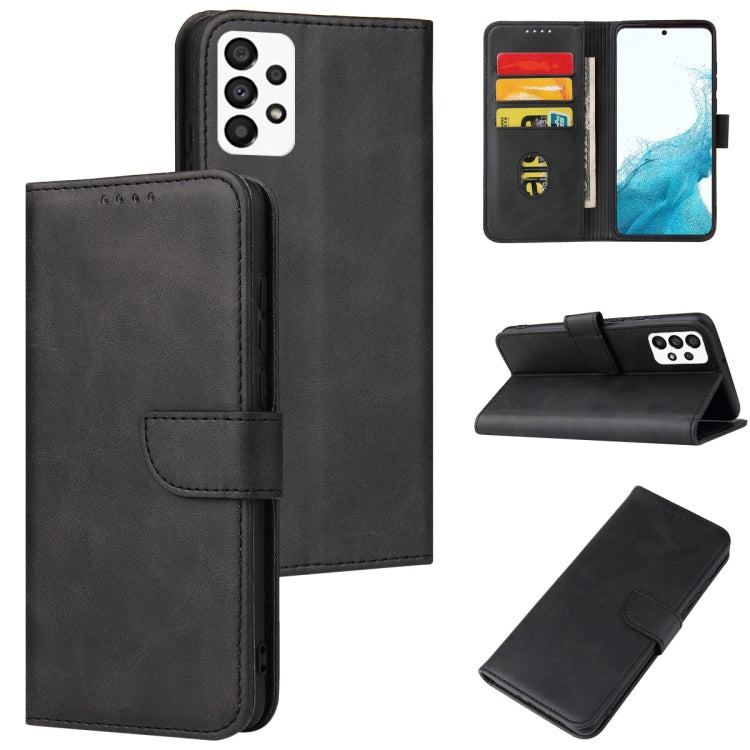 For Samsung Galaxy A73 5G Calf Texture Buckle Flip Leather Phone Case
