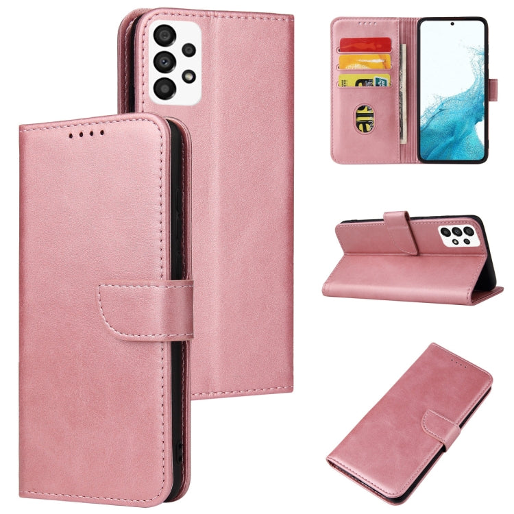 For Samsung Galaxy A73 5G Calf Texture Buckle Flip Leather Phone Case
