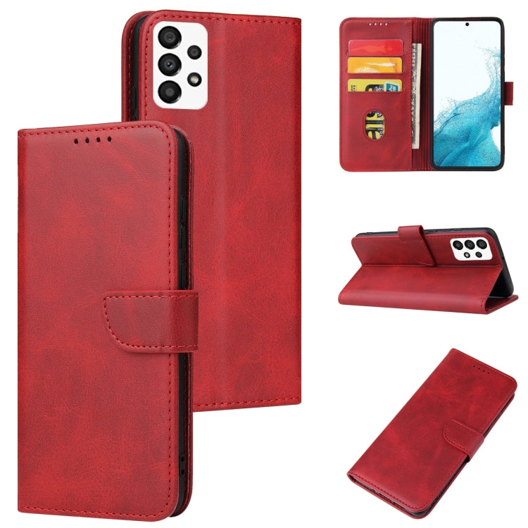 For Samsung Galaxy A73 5G Calf Texture Buckle Flip Leather Phone Case