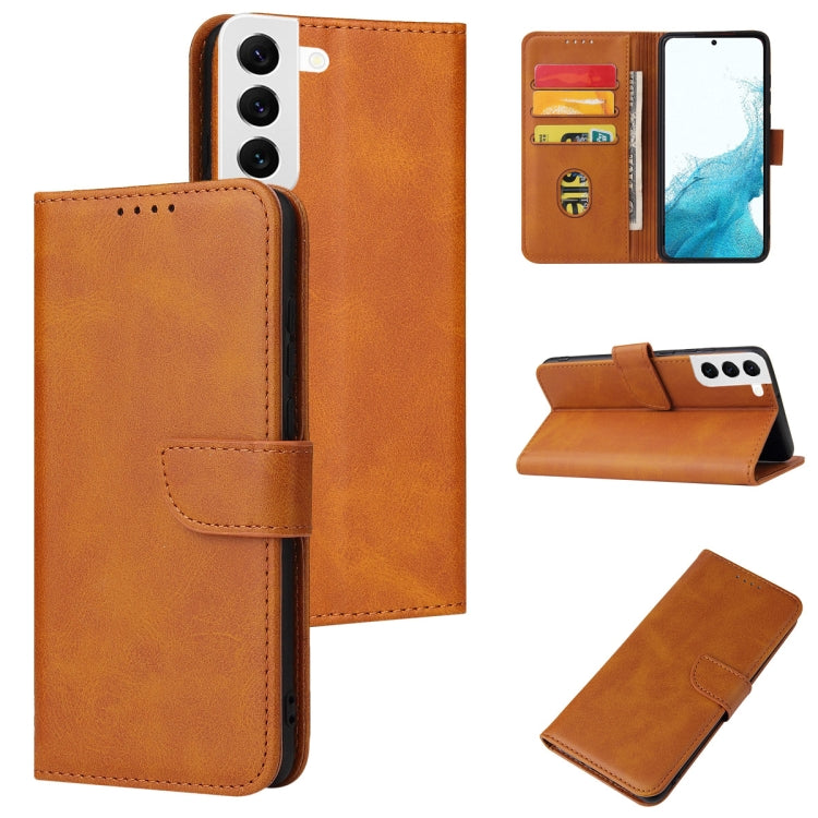 For Samsung Galaxy S22 5G Calf Texture Buckle Flip Leather Phone Case