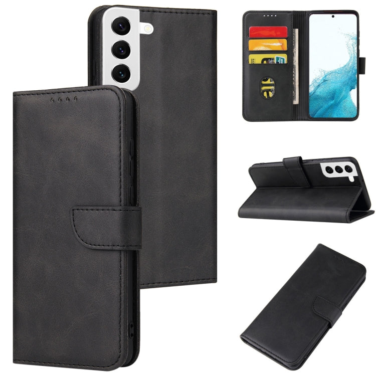 For Samsung Galaxy S22 5G Calf Texture Buckle Flip Leather Phone Case