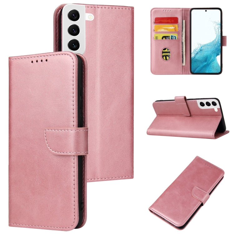 For Samsung Galaxy S22 5G Calf Texture Buckle Flip Leather Phone Case