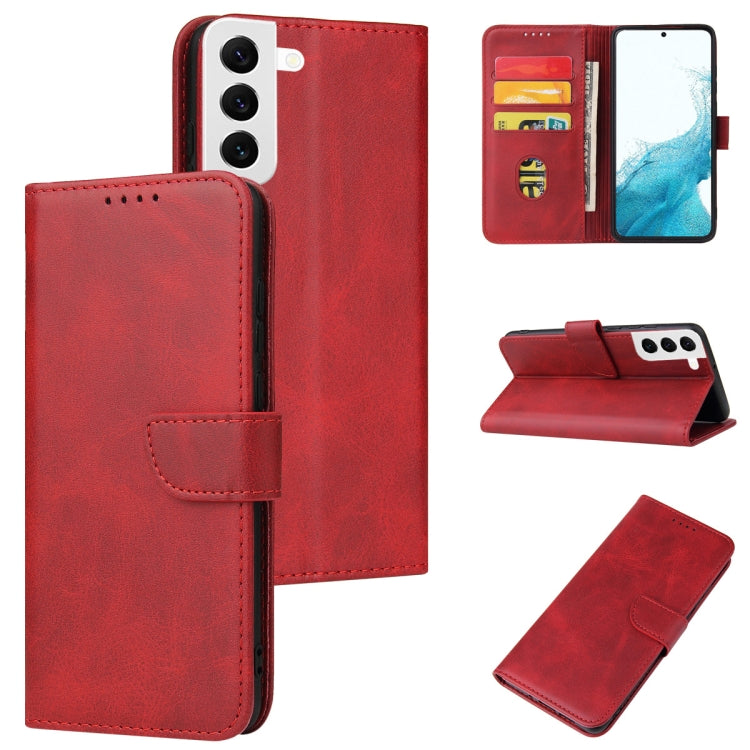 For Samsung Galaxy S22 5G Calf Texture Buckle Flip Leather Phone Case