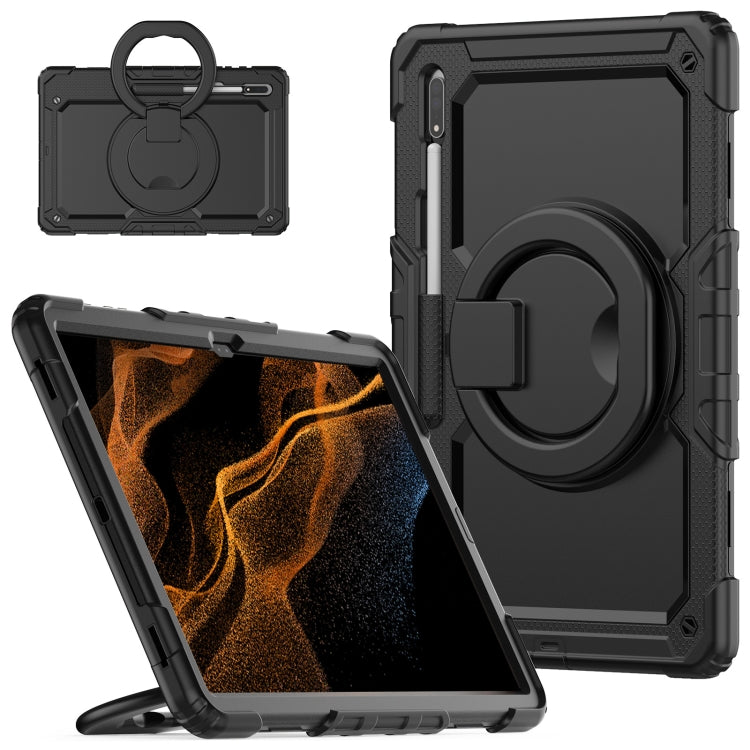 For Samsung Galaxy Tab S8 Ultra Bracelet Holder Silicone + PC Tablet Case