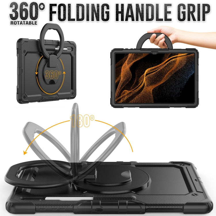 For Samsung Galaxy Tab S8 Ultra Bracelet Holder Silicone + PC Tablet Case