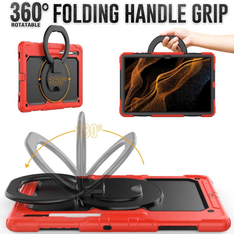 For Samsung Galaxy Tab S8 Ultra Bracelet Holder Silicone + PC Tablet Case