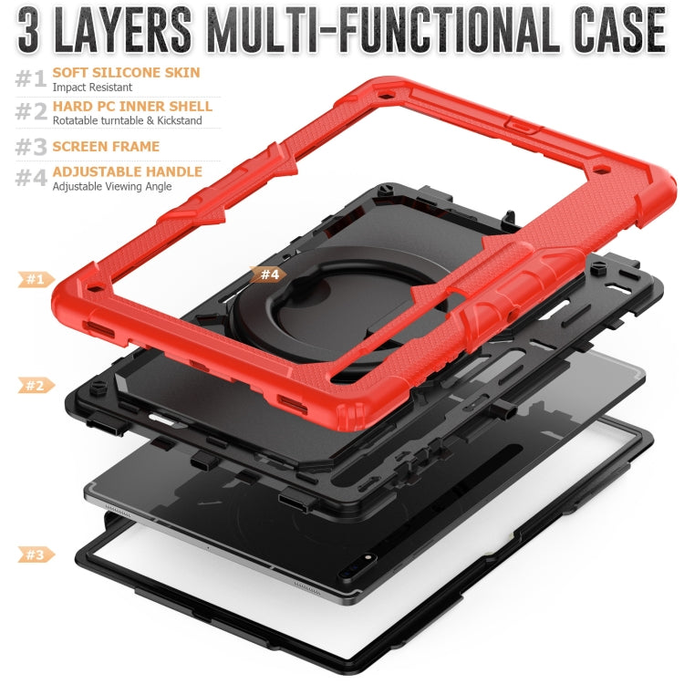 For Samsung Galaxy Tab S8 Ultra Bracelet Holder Silicone + PC Tablet Case