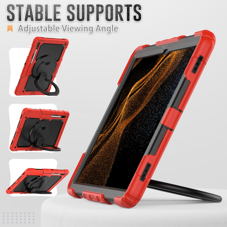 For Samsung Galaxy Tab S8 Ultra Bracelet Holder Silicone + PC Tablet Case