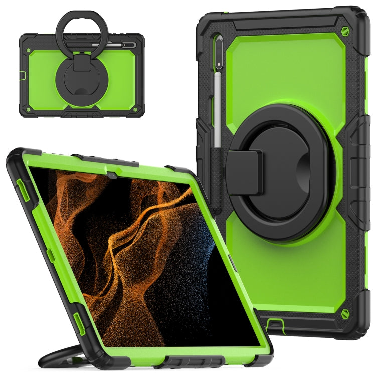 For Samsung Galaxy Tab S8 Ultra Bracelet Holder Silicone + PC Tablet Case