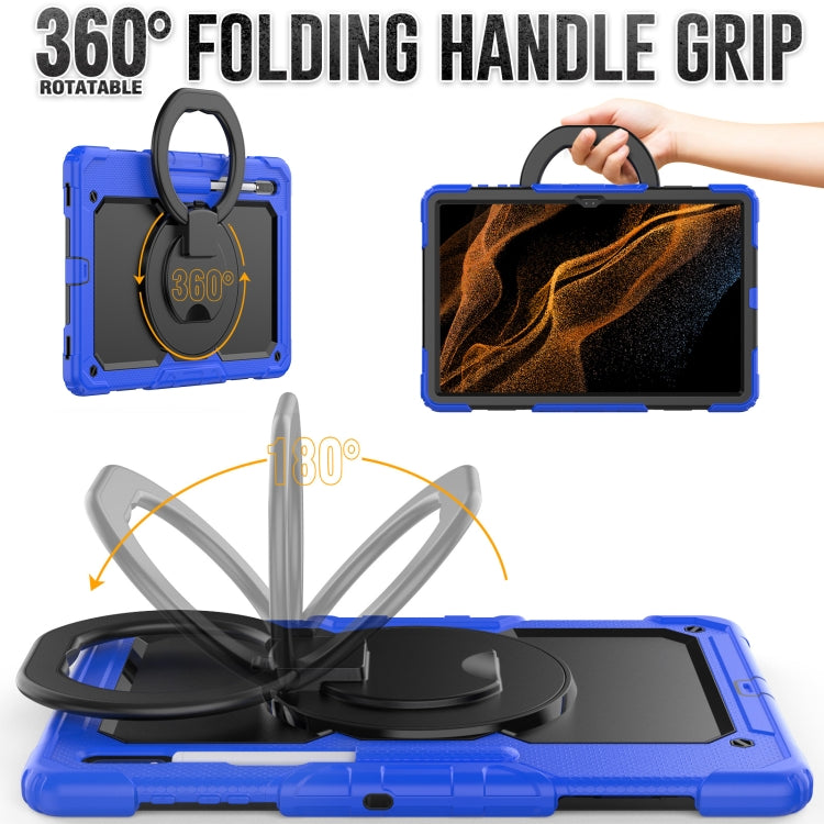 For Samsung Galaxy Tab S8 Ultra Bracelet Holder Silicone + PC Tablet Case