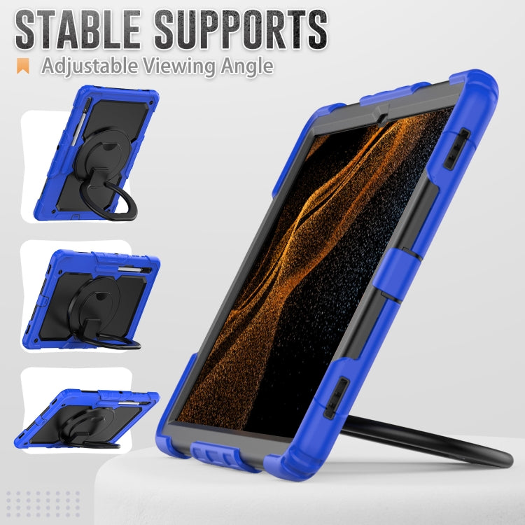 For Samsung Galaxy Tab S8 Ultra Bracelet Holder Silicone + PC Tablet Case