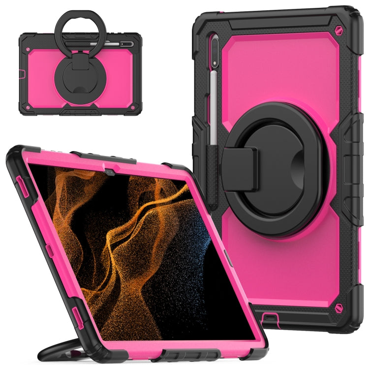 For Samsung Galaxy Tab S8 Ultra Bracelet Holder Silicone + PC Tablet Case