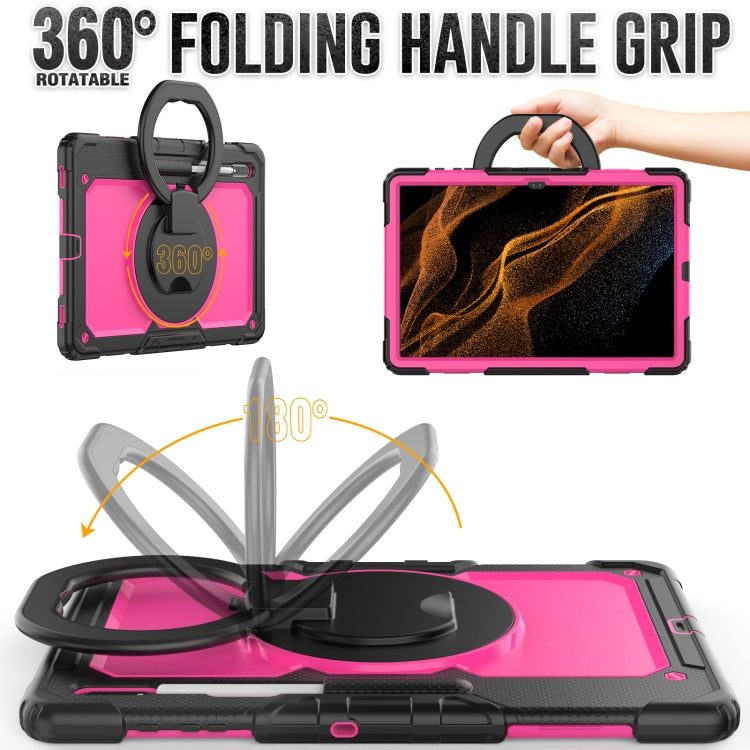 For Samsung Galaxy Tab S8 Ultra Bracelet Holder Silicone + PC Tablet Case