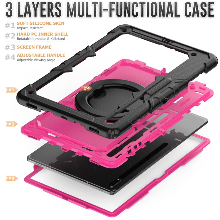 For Samsung Galaxy Tab S8 Ultra Bracelet Holder Silicone + PC Tablet Case