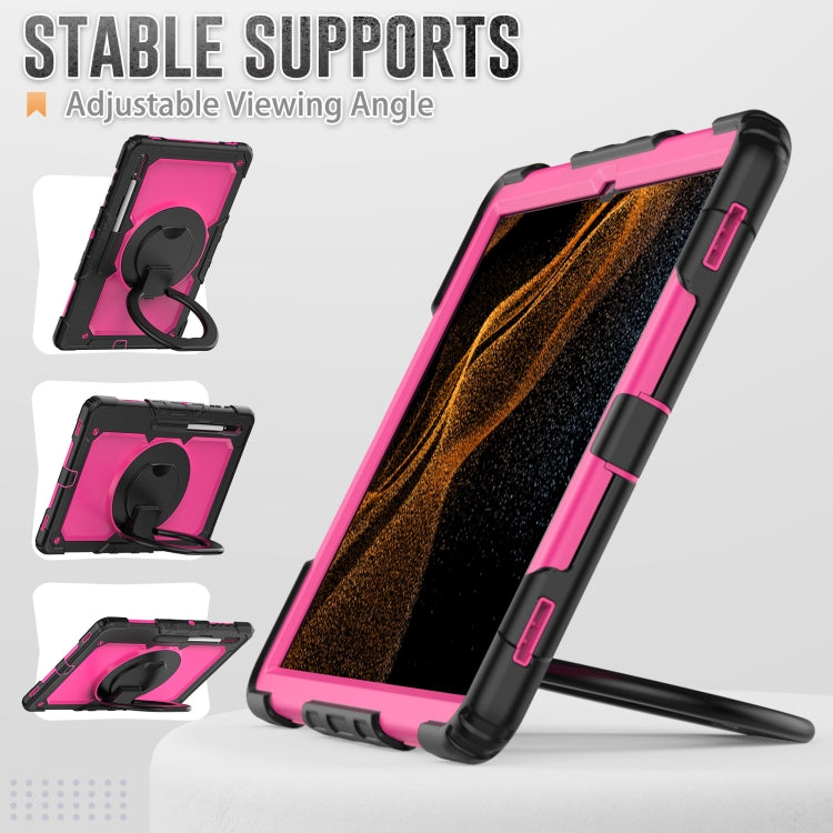 For Samsung Galaxy Tab S8 Ultra Bracelet Holder Silicone + PC Tablet Case