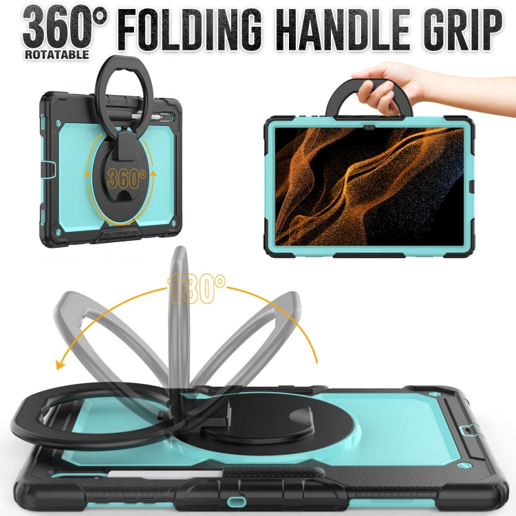 For Samsung Galaxy Tab S8 Ultra Bracelet Holder Silicone + PC Tablet Case