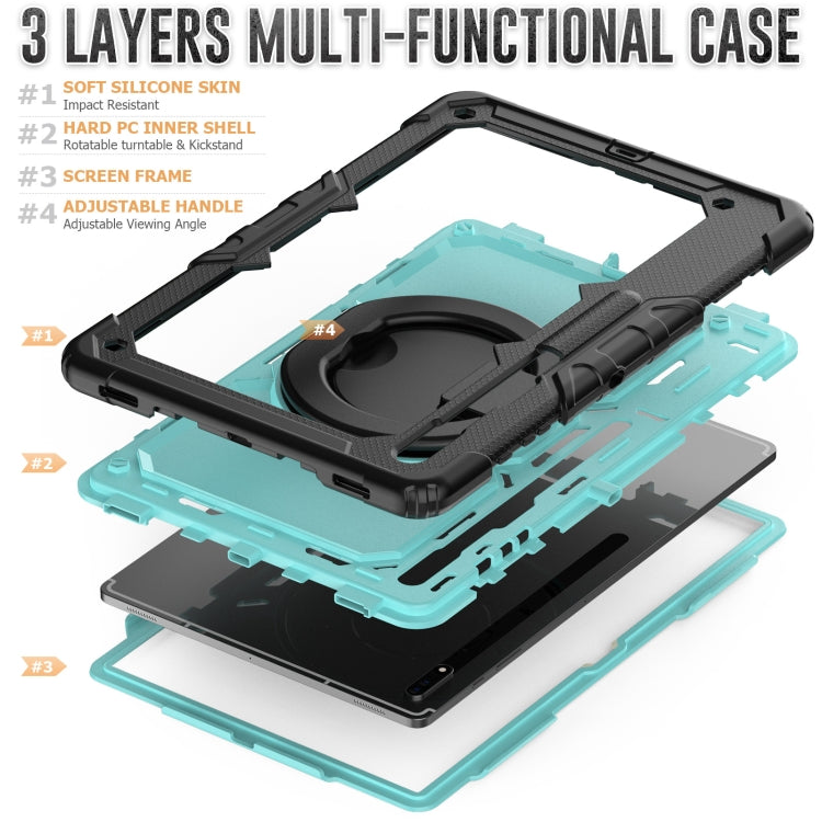 For Samsung Galaxy Tab S8 Ultra Bracelet Holder Silicone + PC Tablet Case