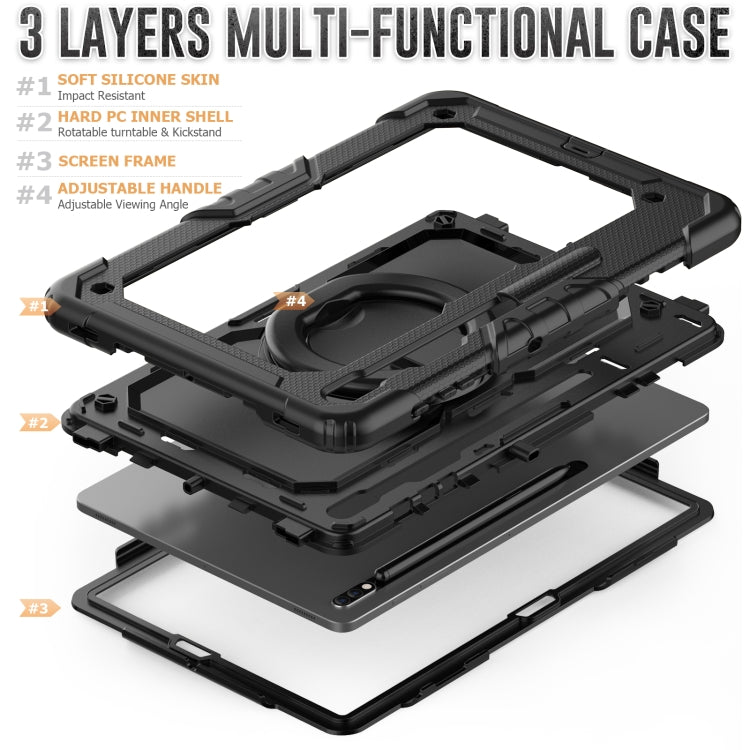 For Samsung Galaxy Tab S8+ / S7+ Bracelet Holder Silicone + PC Tablet Case