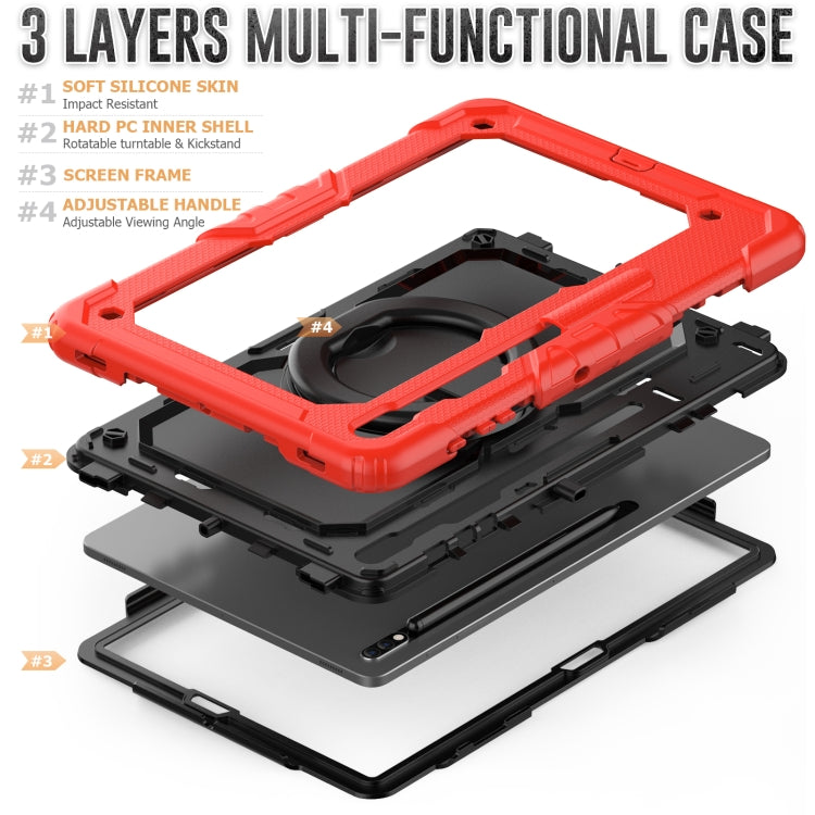 For Samsung Galaxy Tab S8+ / S7+ Bracelet Holder Silicone + PC Tablet Case